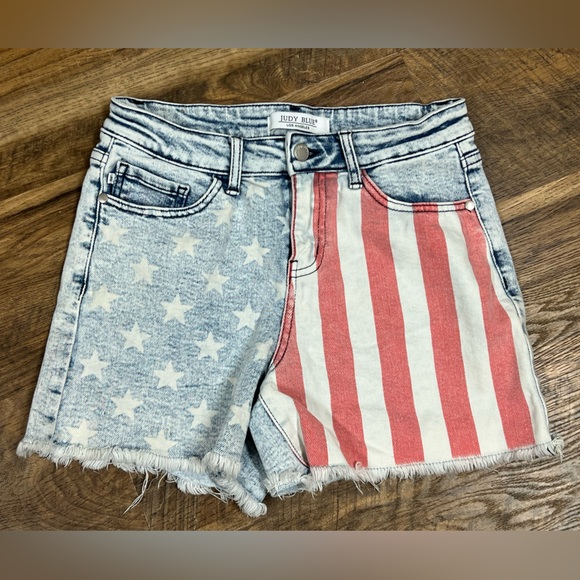 Judy Blue Pants - Judy Blue Los Angeles American Flag Denim Shorts